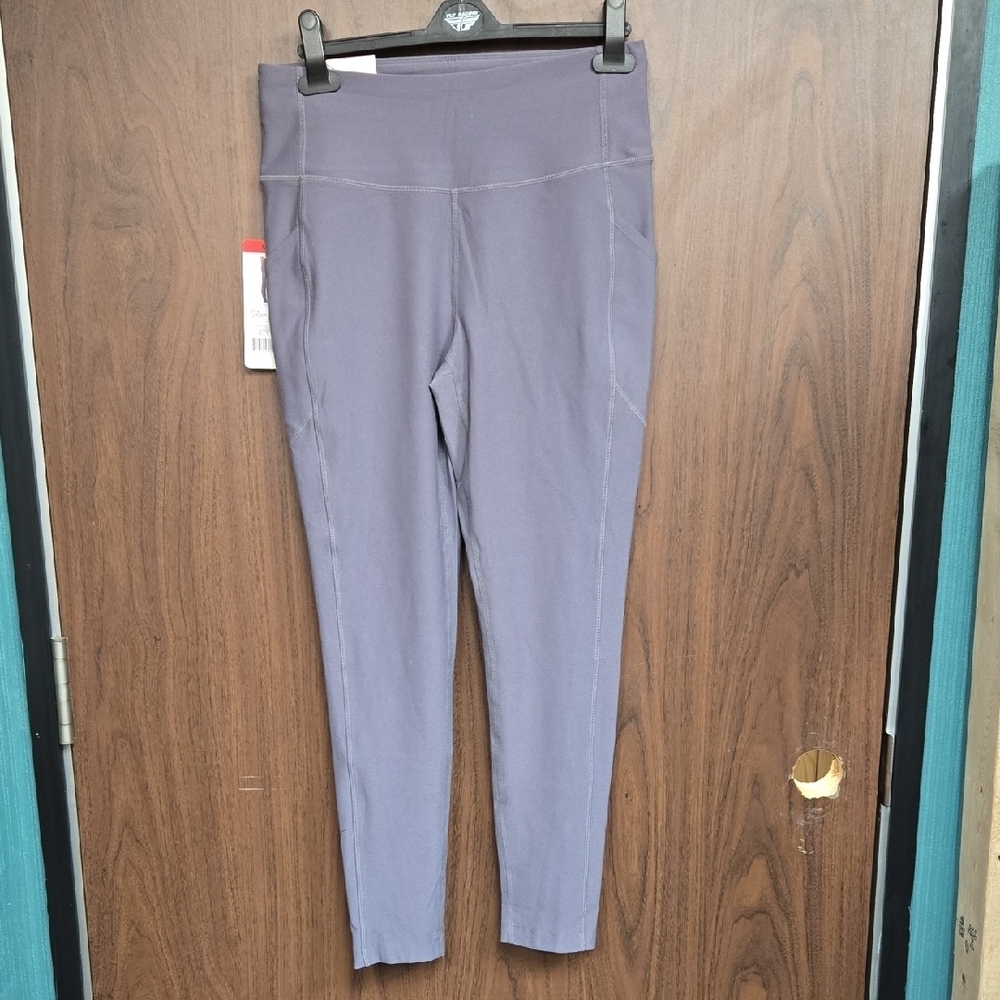 Mondetta Size M Purple/Grey High Rise Cropped Mesh Leggings